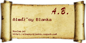 Almásy Blanka névjegykártya