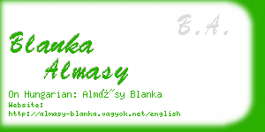 blanka almasy business card